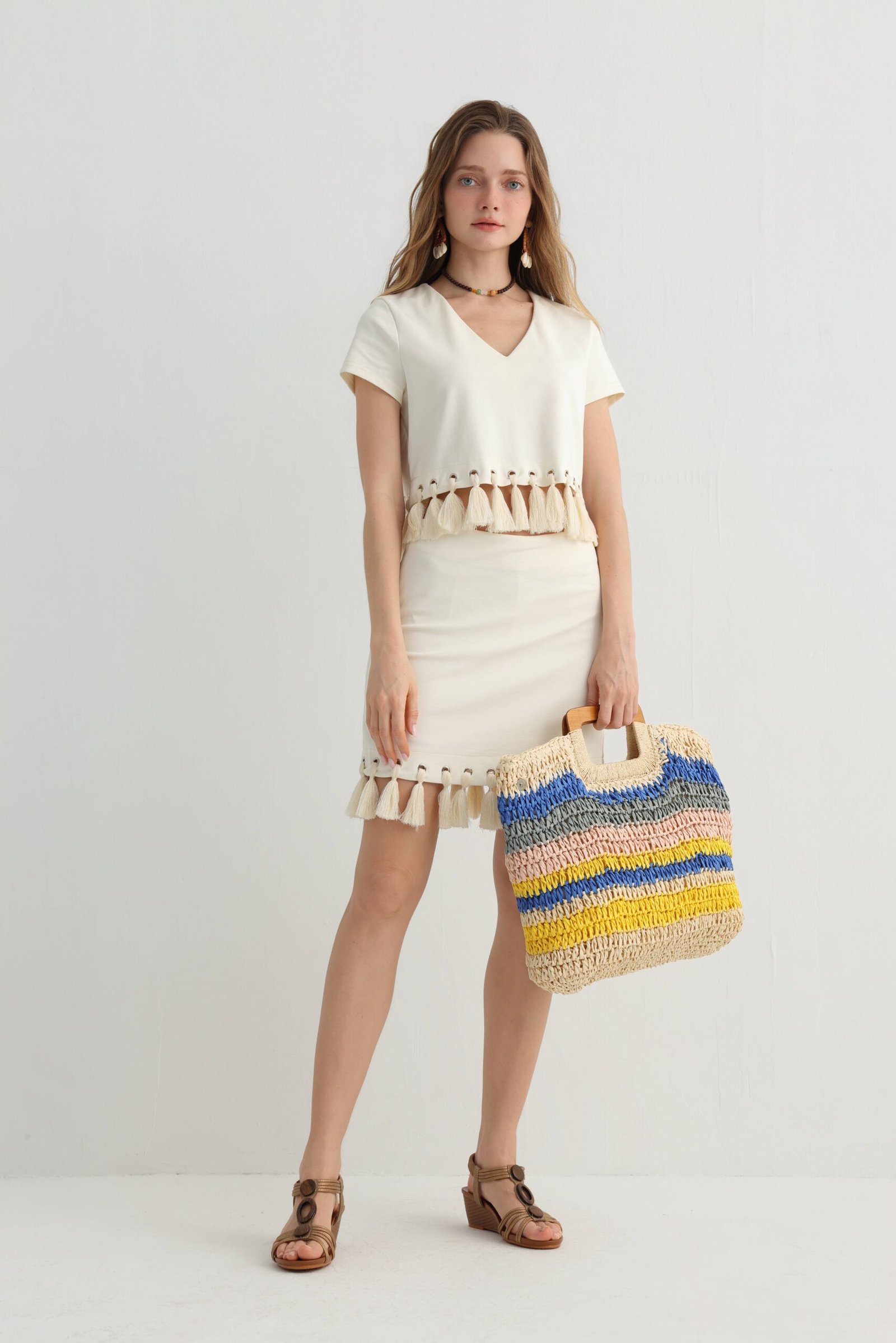 IMG_4969 Tassel trim two-piece set for women