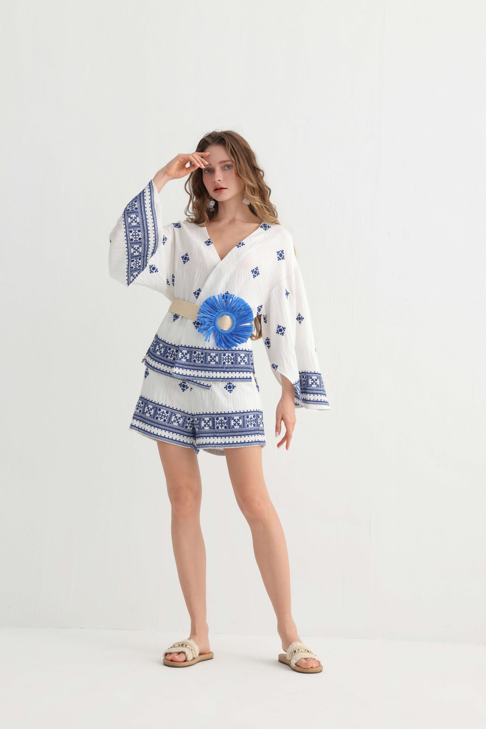 Embroidered V-Neck Boho Romper - Image 8