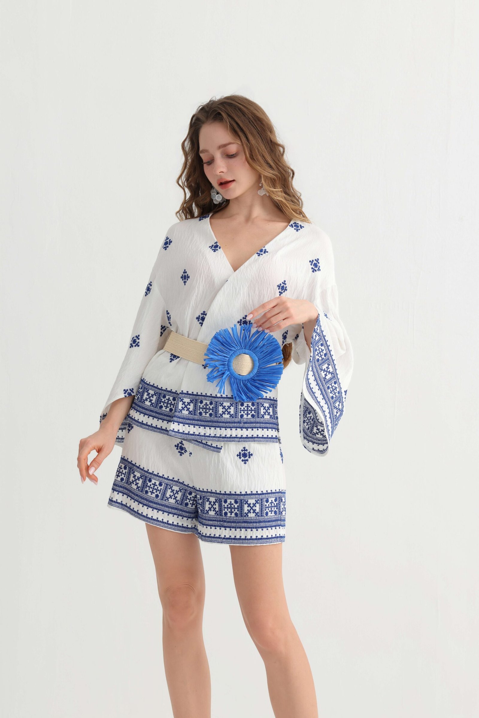 Embroidered V-Neck Boho Romper - Image 6