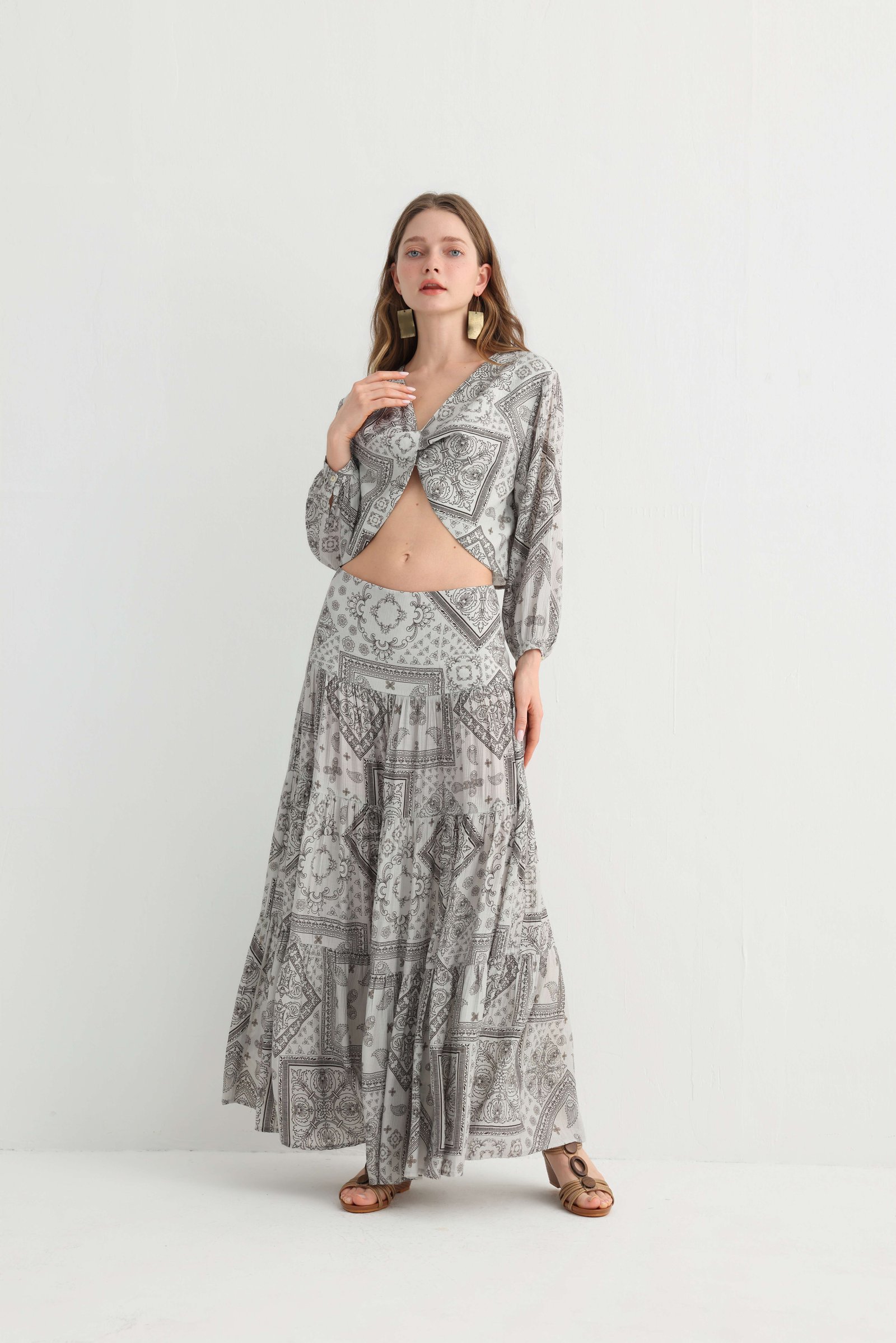 Bandana Print Maxi Skirt Set - Image 2
