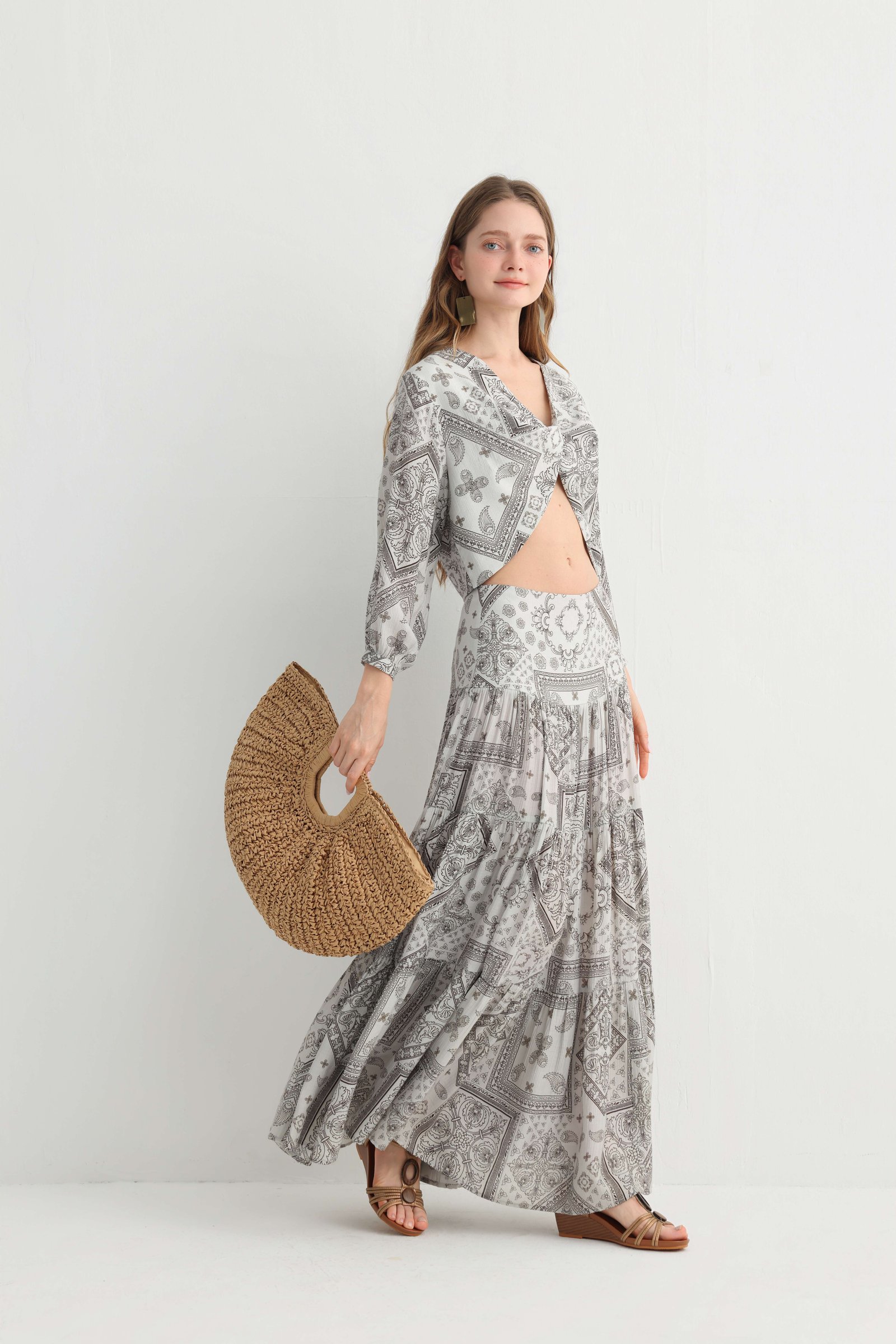 Bandana Print Maxi Skirt Set - Image 5