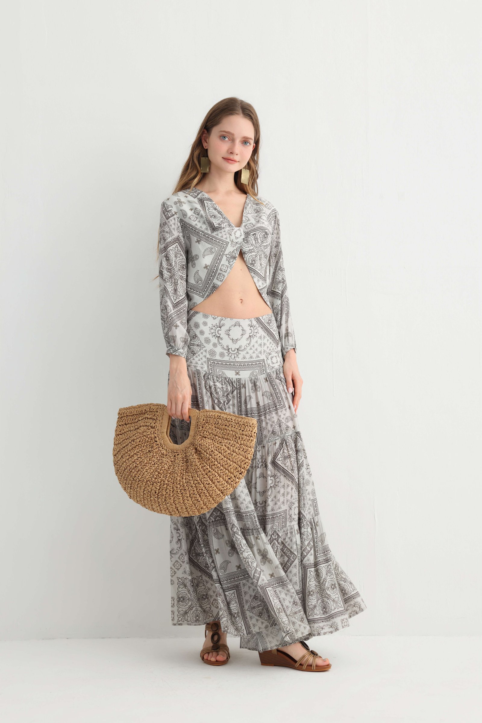 Bandana Print Maxi Skirt Set - Image 6