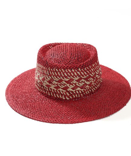 Stunning Retro Red Geometric Ribbon Straw Hat! Face-Slimming Vacation Sun Hat, Summer Street Snap Travel Photo Essential, Literary Retro Versatile Fairy Hat.