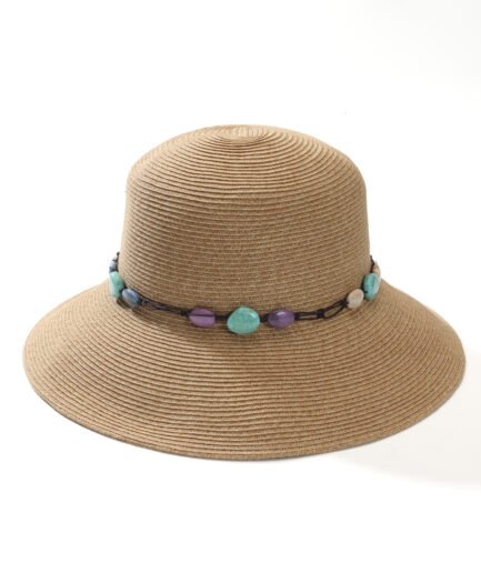 Vintage Ethnic Colorful Beaded Bucket Hat, Handwoven Texture Face-Slimming Sun Hat, Literary Fresh Versatile Vacation Style Straw Hat