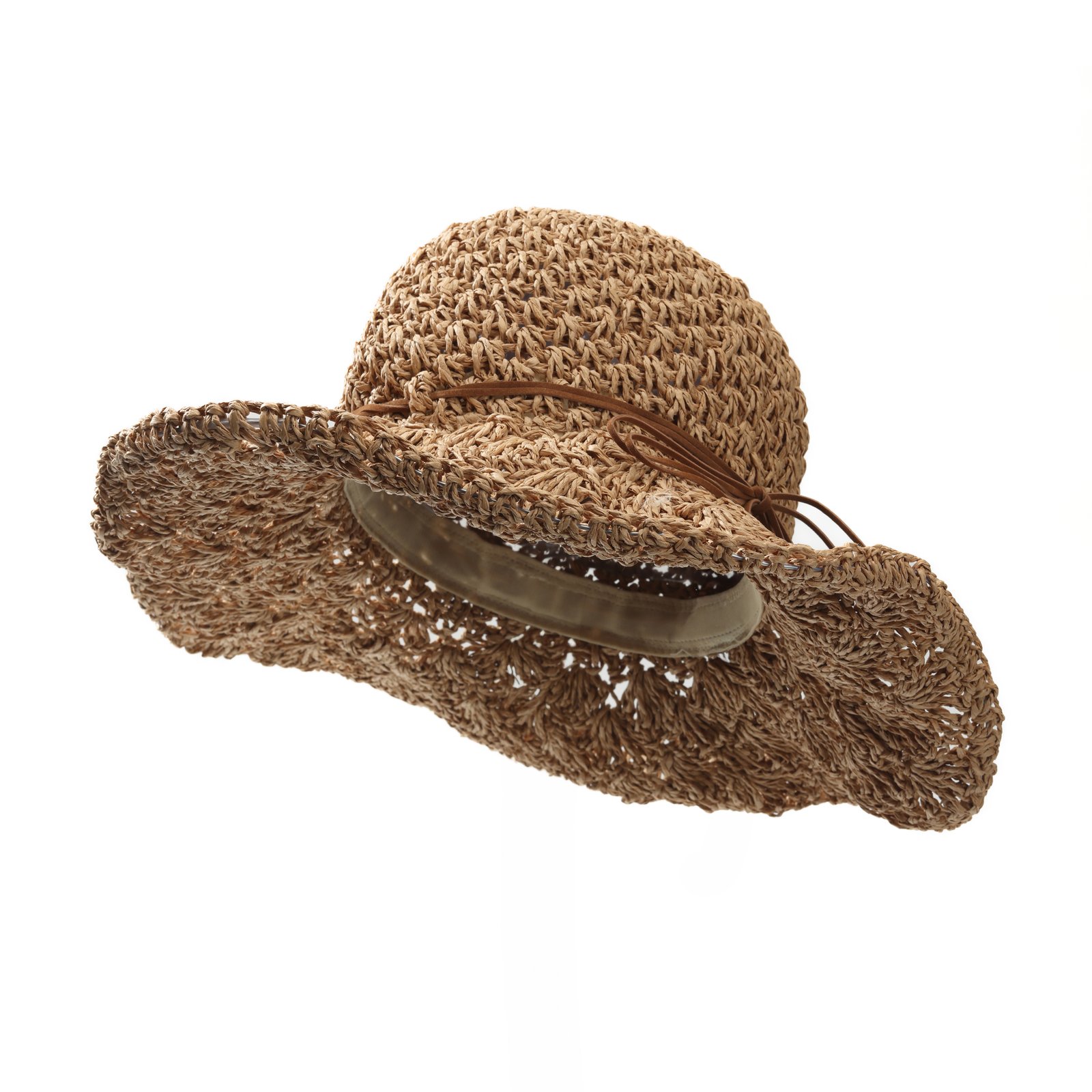 Fairy Hollow-Out Frayed Edge Large Brim Straw Hat, Breathable Sunscreen Island Vacation Photo Prop, Retro Bohemian Style Versatile Sun Hat.