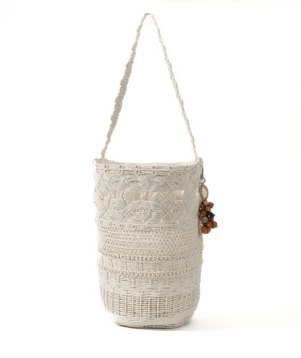 Fresh Versatile Long Strap Cylinder Woven Bag! Light Grey Horizontal Stripe Literary Style, Summer Vacation Travel Photo Prop, Lightweight Crossbody Straw Bucket Bag.
