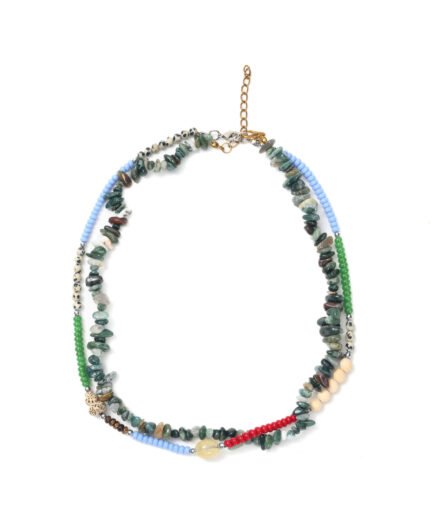 New Handmade Textured Beaded Necklace, Women's Summer Versatile Vacation Choker, Bohemian Retro Ethnic Accessory.