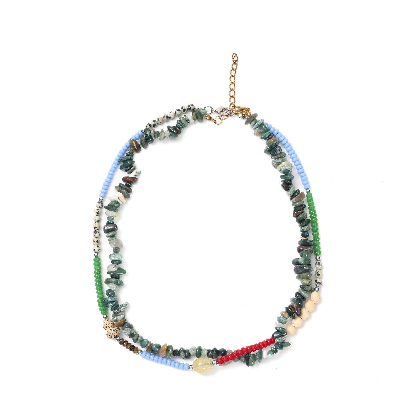 New Handmade Textured Beaded Necklace, Women's Summer Versatile Vacation Choker, Bohemian Retro Ethnic Accessory.